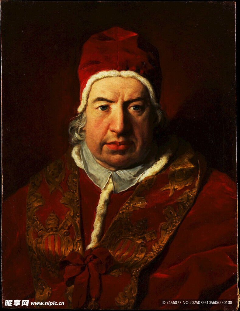 红衣老者肖像画