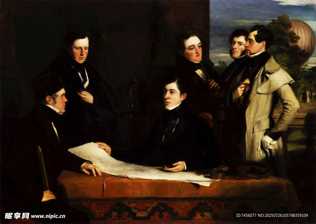 历史人物场景讨论画面