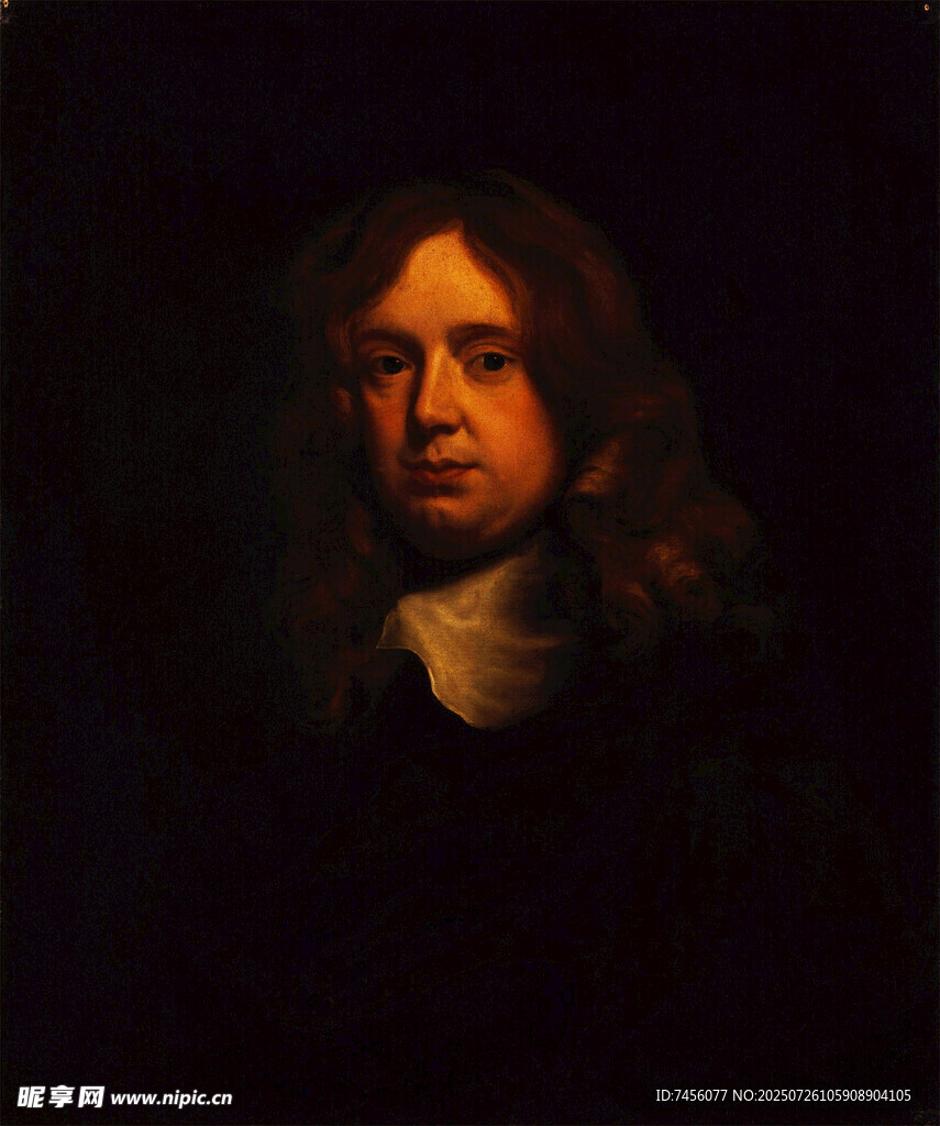 古典长发男子肖像