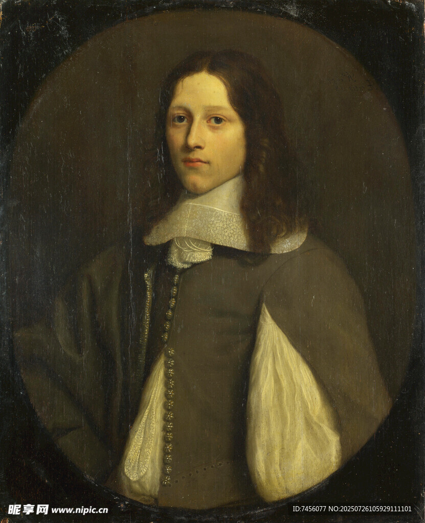 古典男士肖像油画