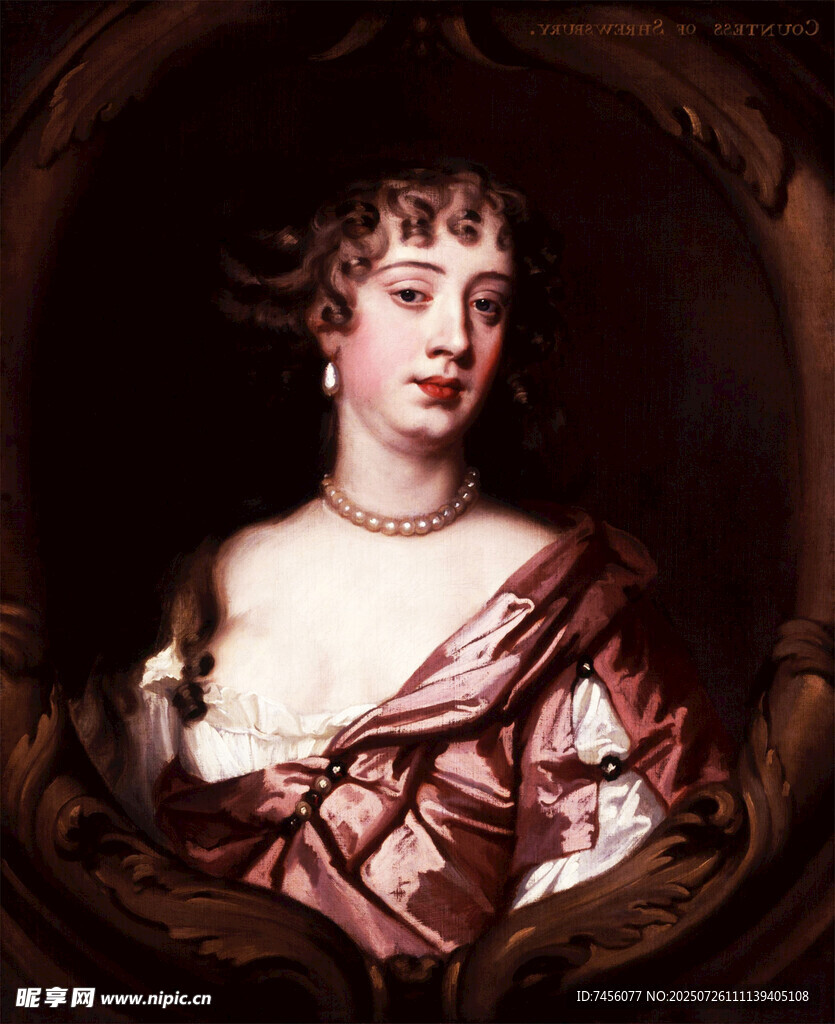 古典优雅女士肖像画