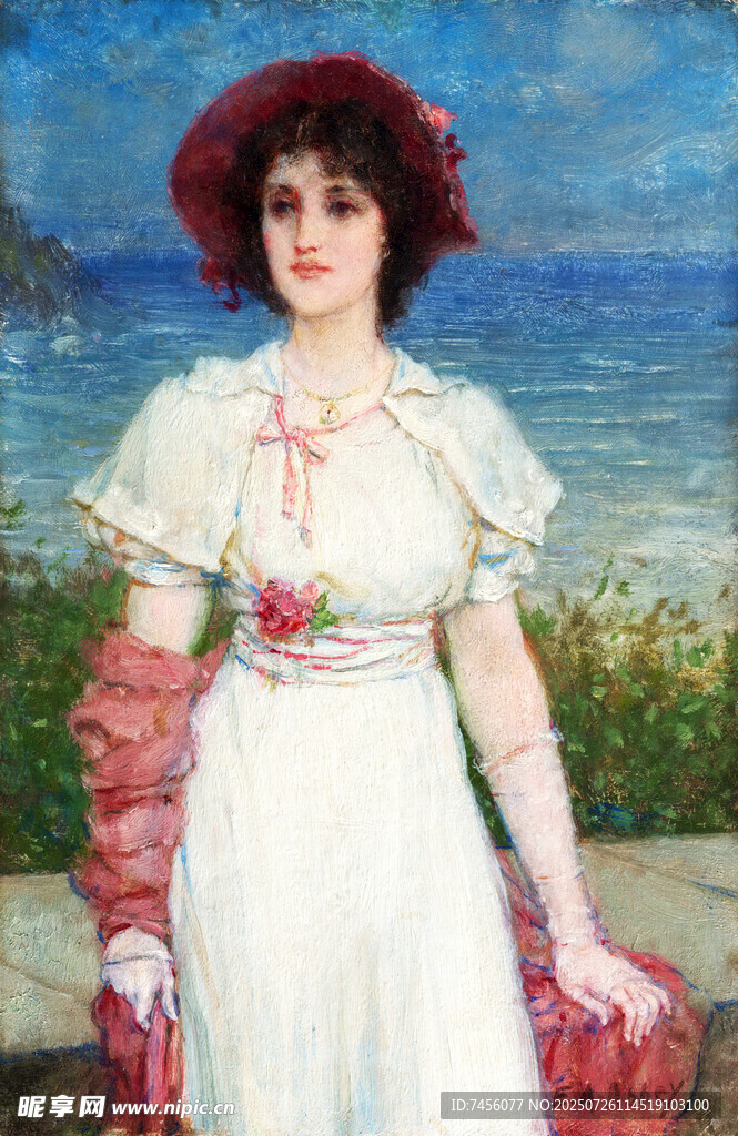 复古装扮的优雅女士