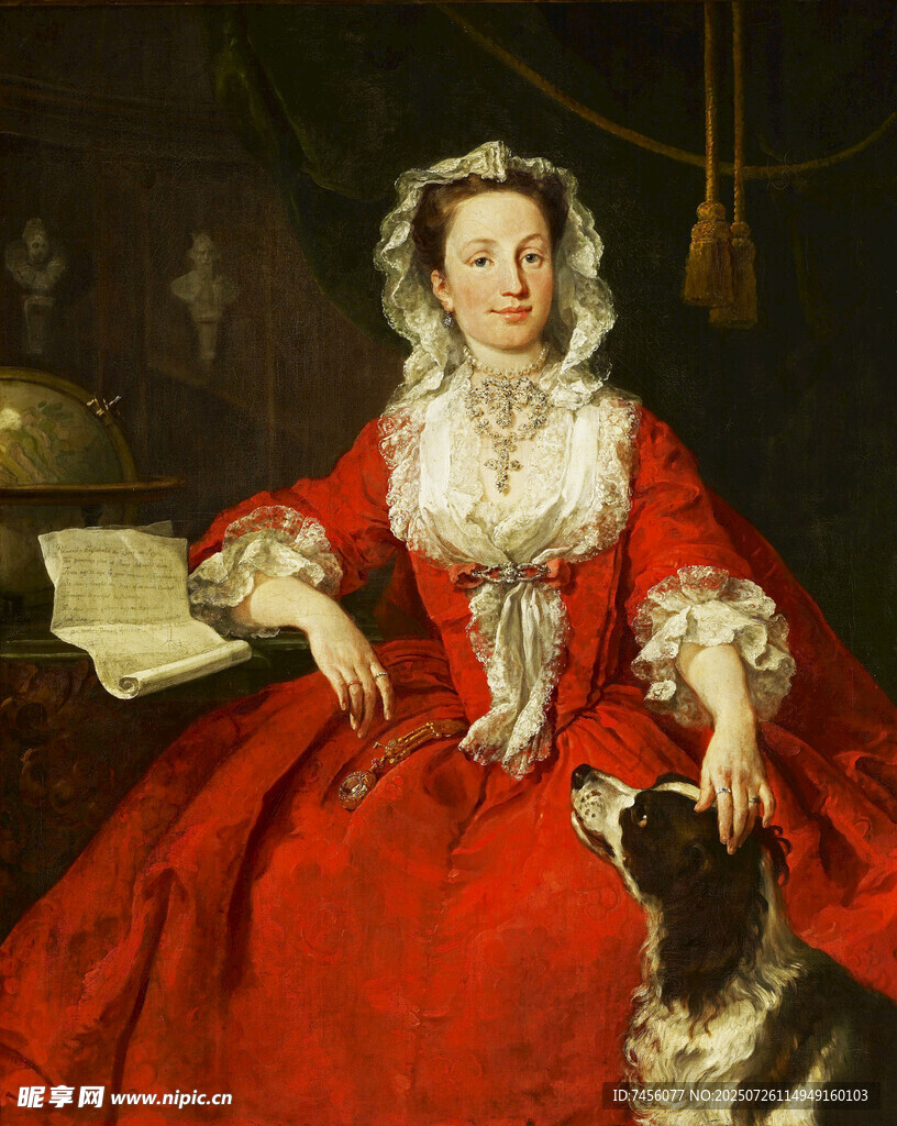 身着红裙的优雅女士