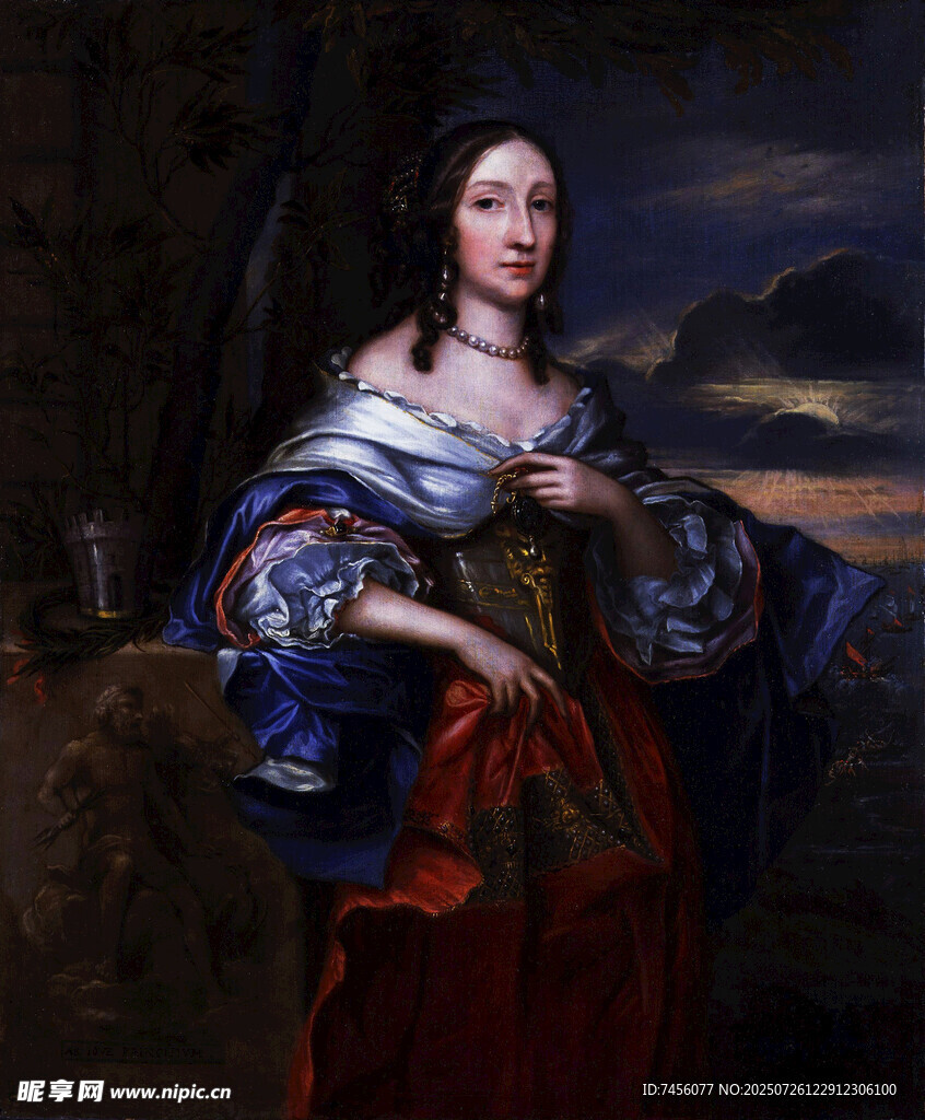 古典优雅的女士肖像画