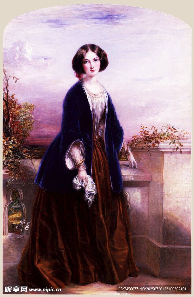 复古装扮的优雅女士