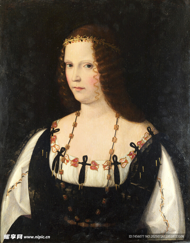 古典装扮的优雅女性肖像