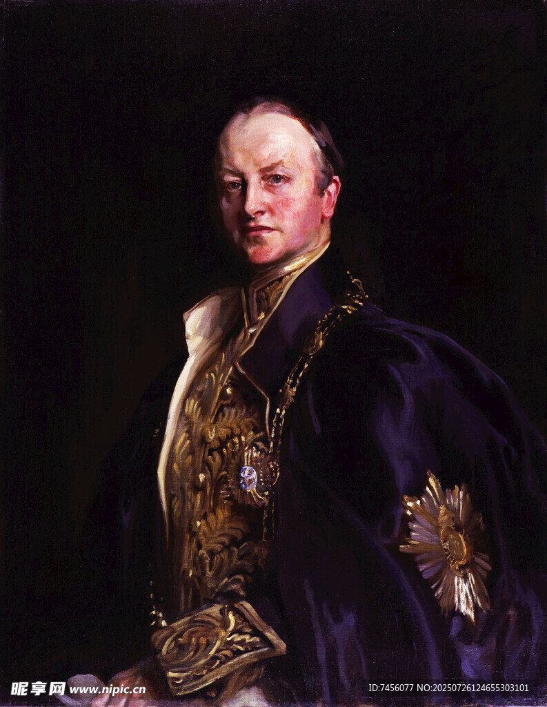 华丽服饰的古典人物肖像