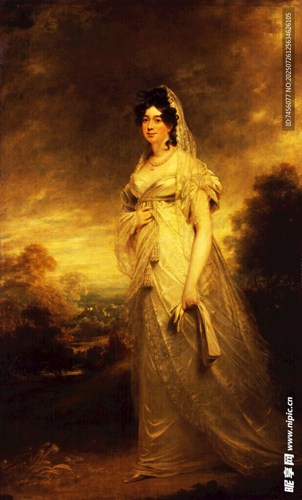 古典优雅女子的华丽肖像