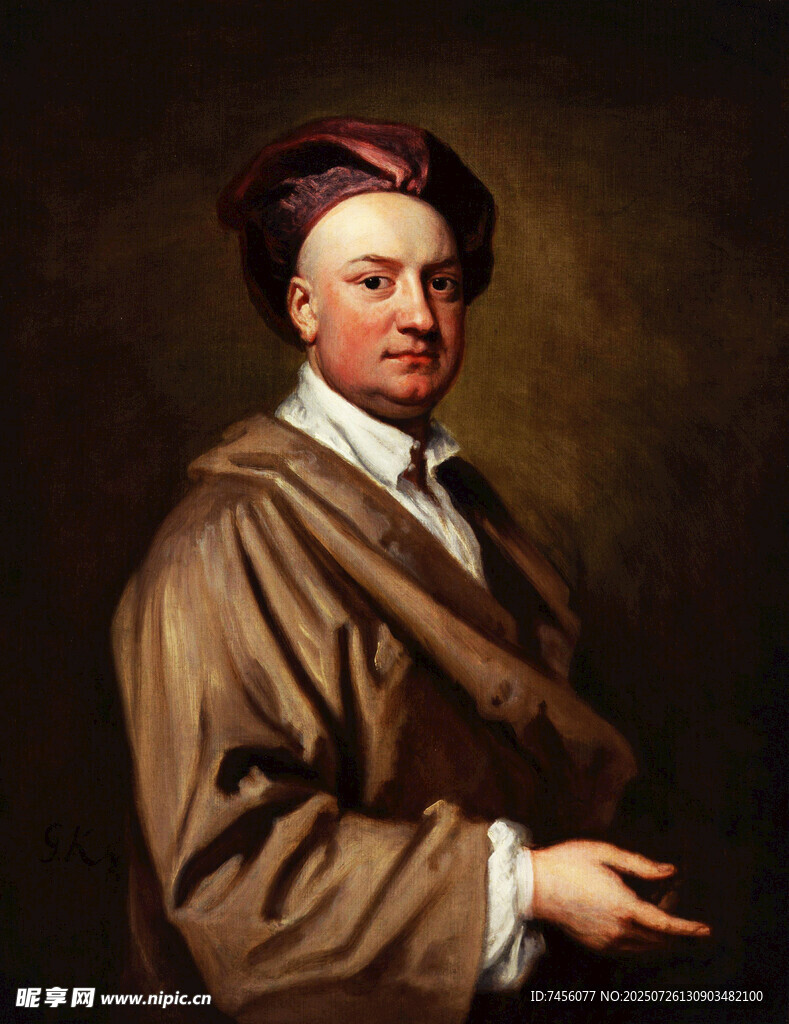 古典装扮男子肖像画