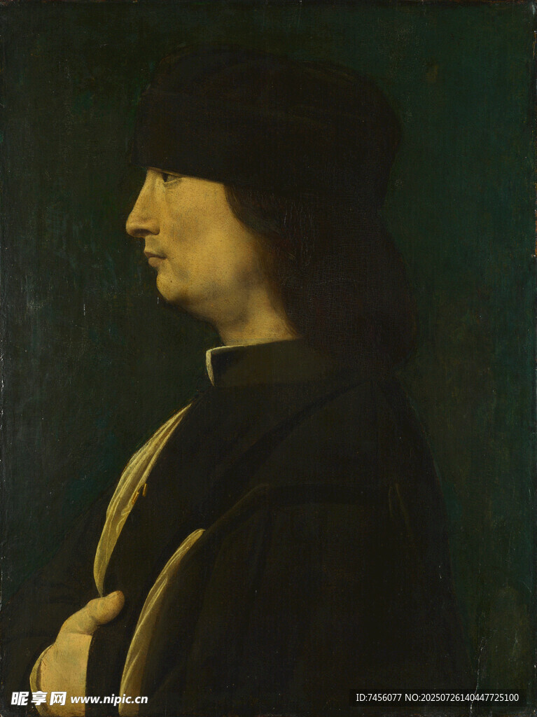 男子侧身肖像画