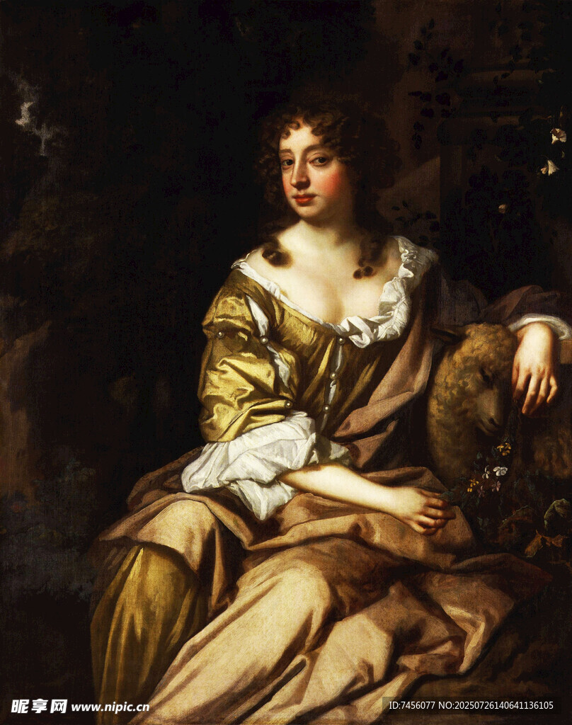 古典优雅女士肖像画