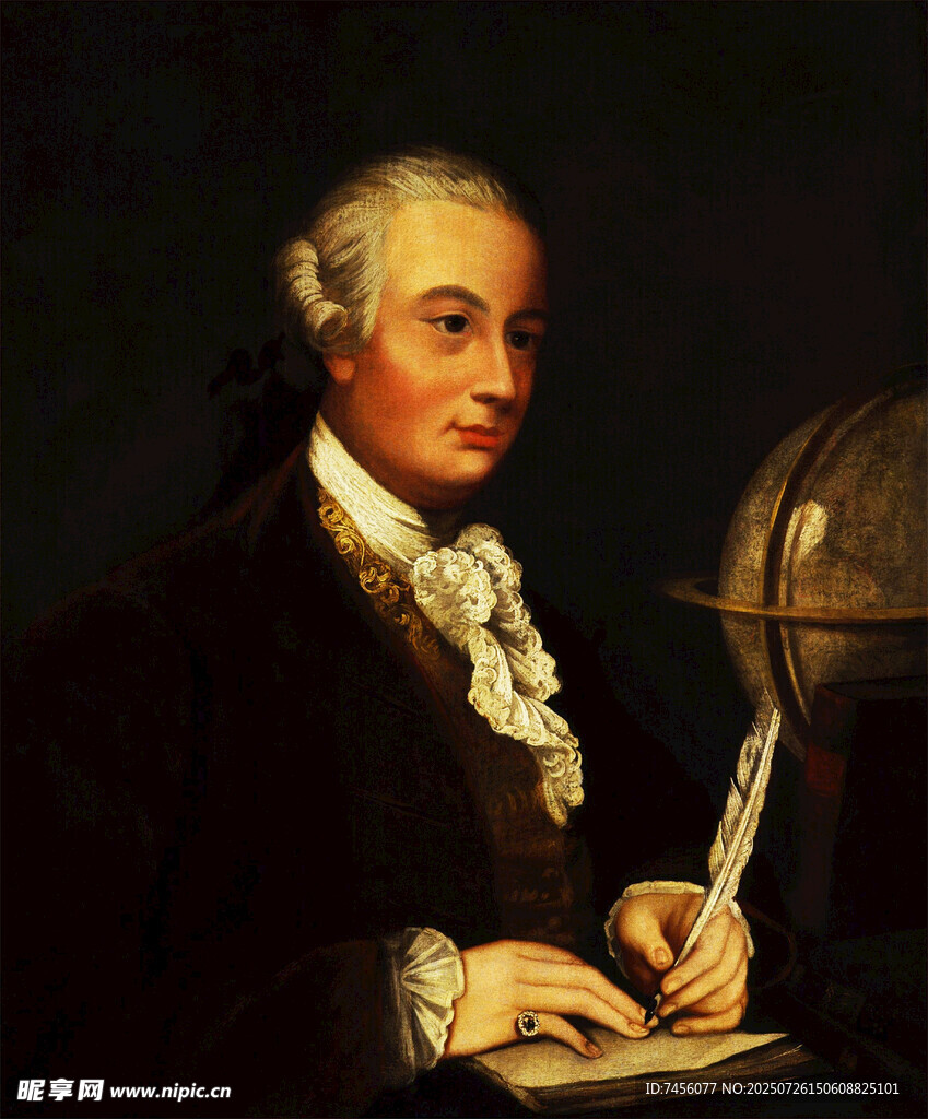 古典学者伏案书写