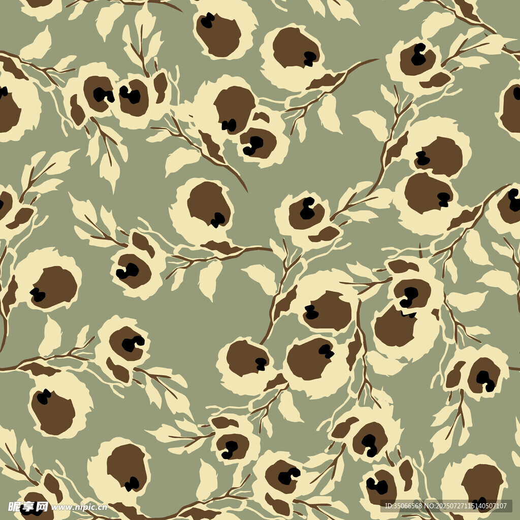 复古花卉图案背景纹理