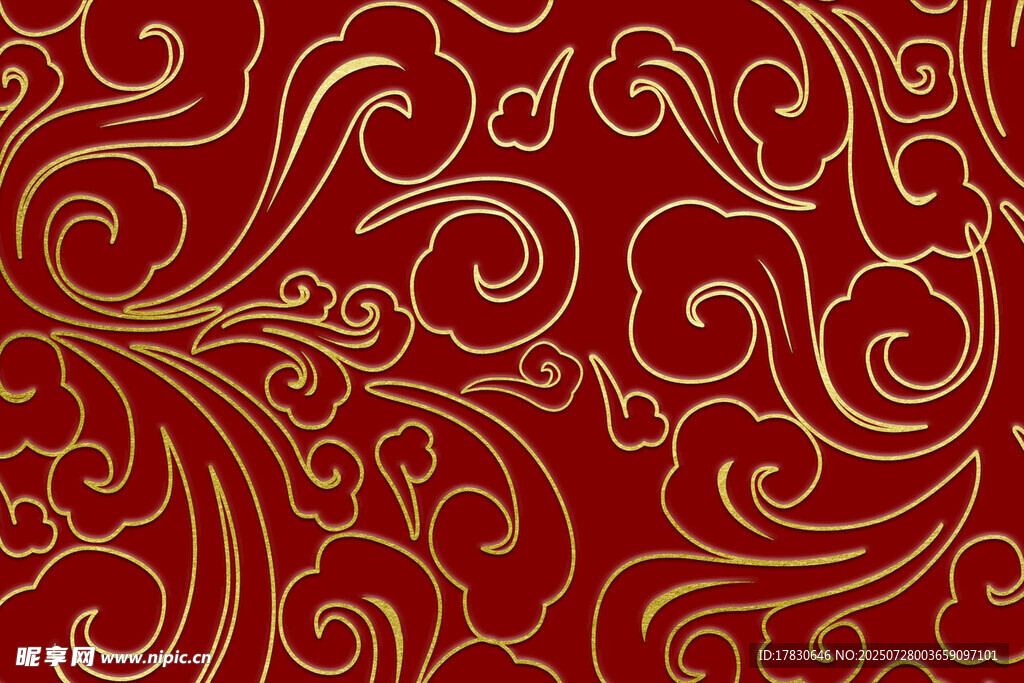 红色金纹华丽装饰图案