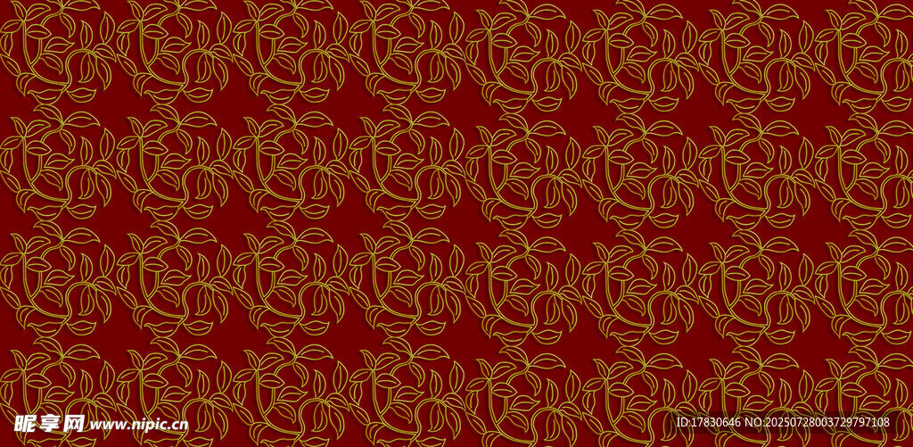 红色花纹图案背景