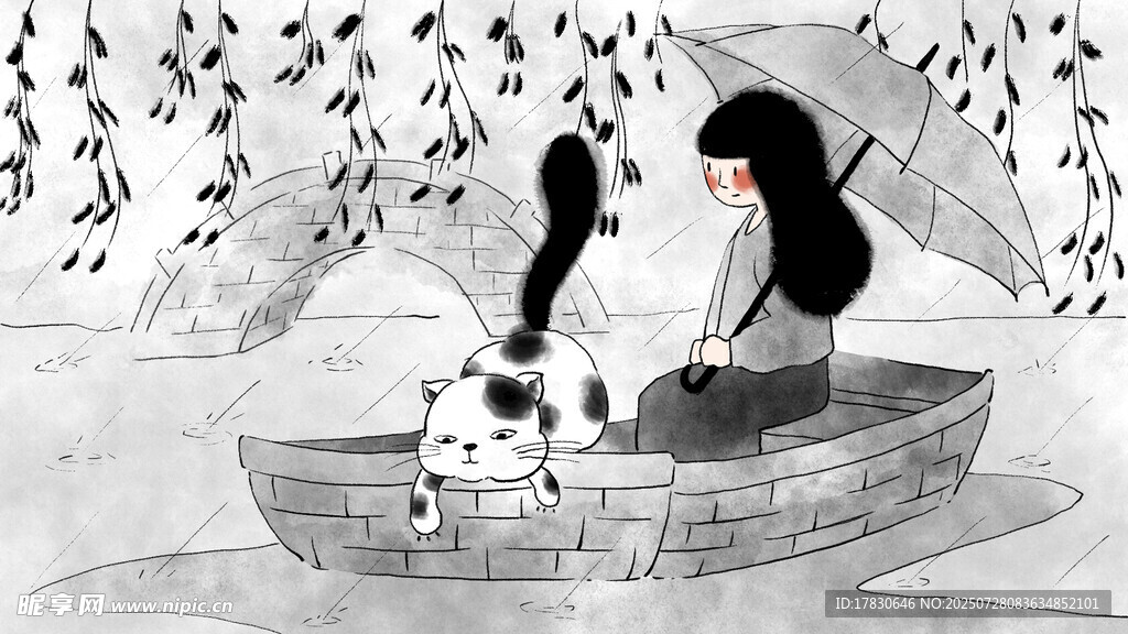 舟上情侣共赏飞鸟景致