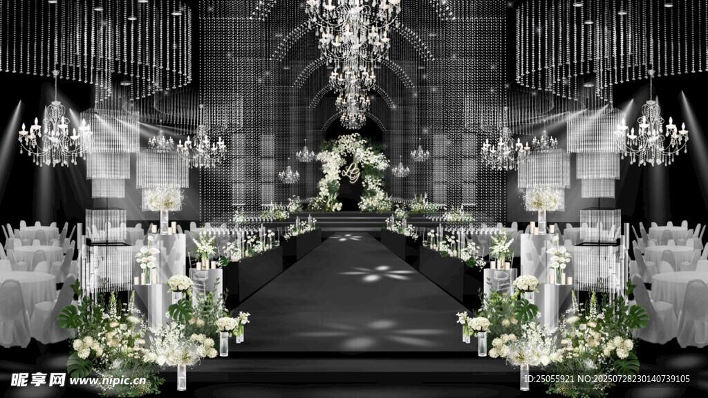 韩式白绿色婚礼