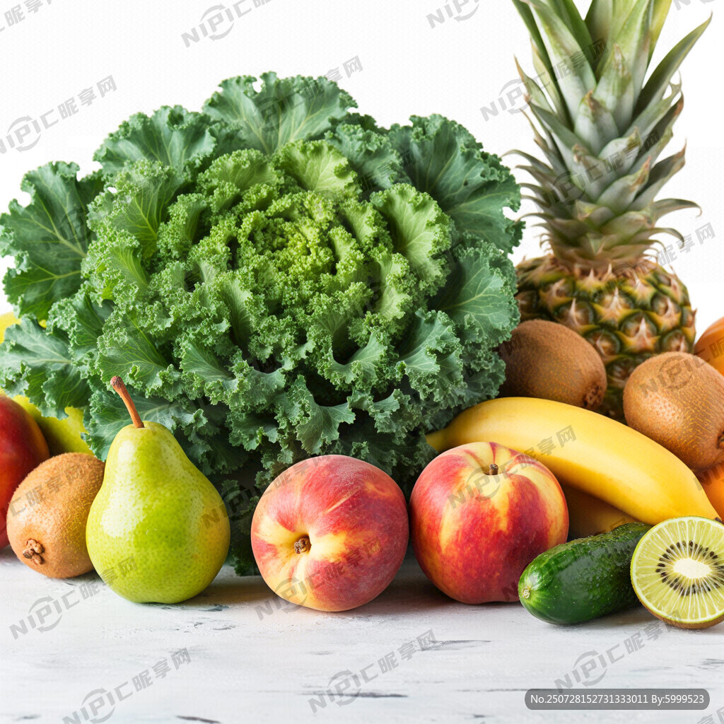 羽衣甘蓝、青柠、梨、猕猴桃、香