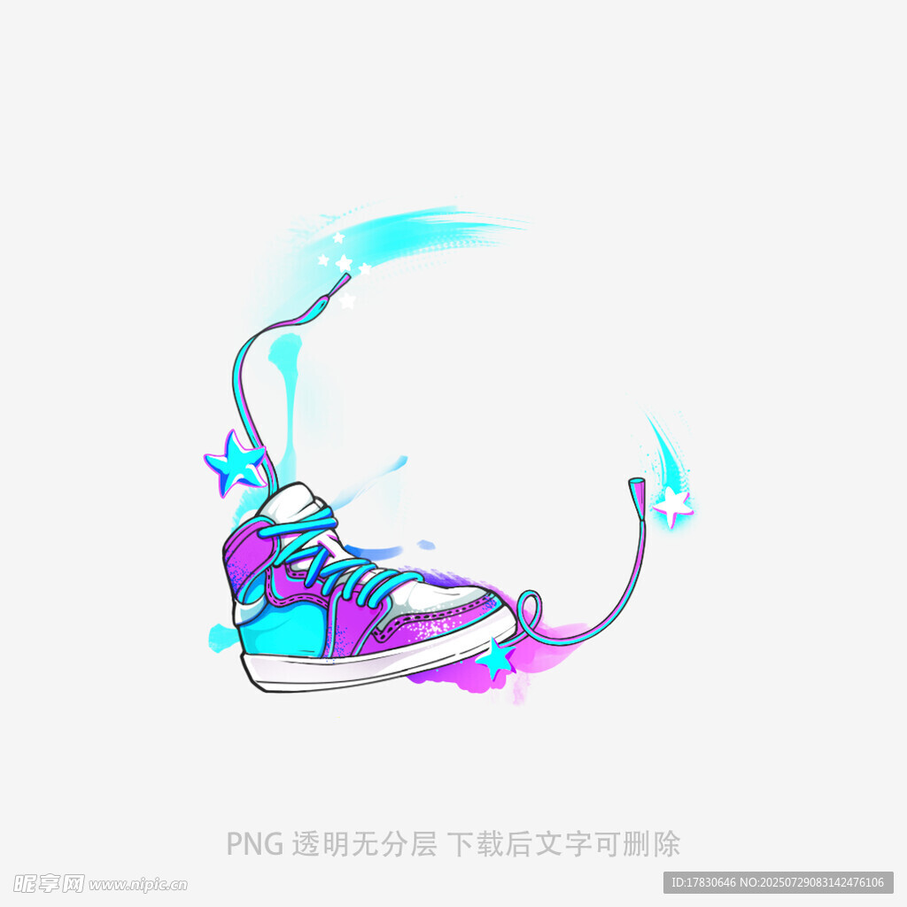 炫彩运动鞋抽象艺术图案