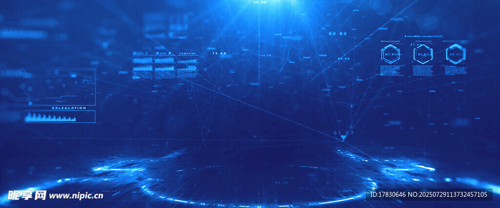 科技感蓝色数字虚拟场景