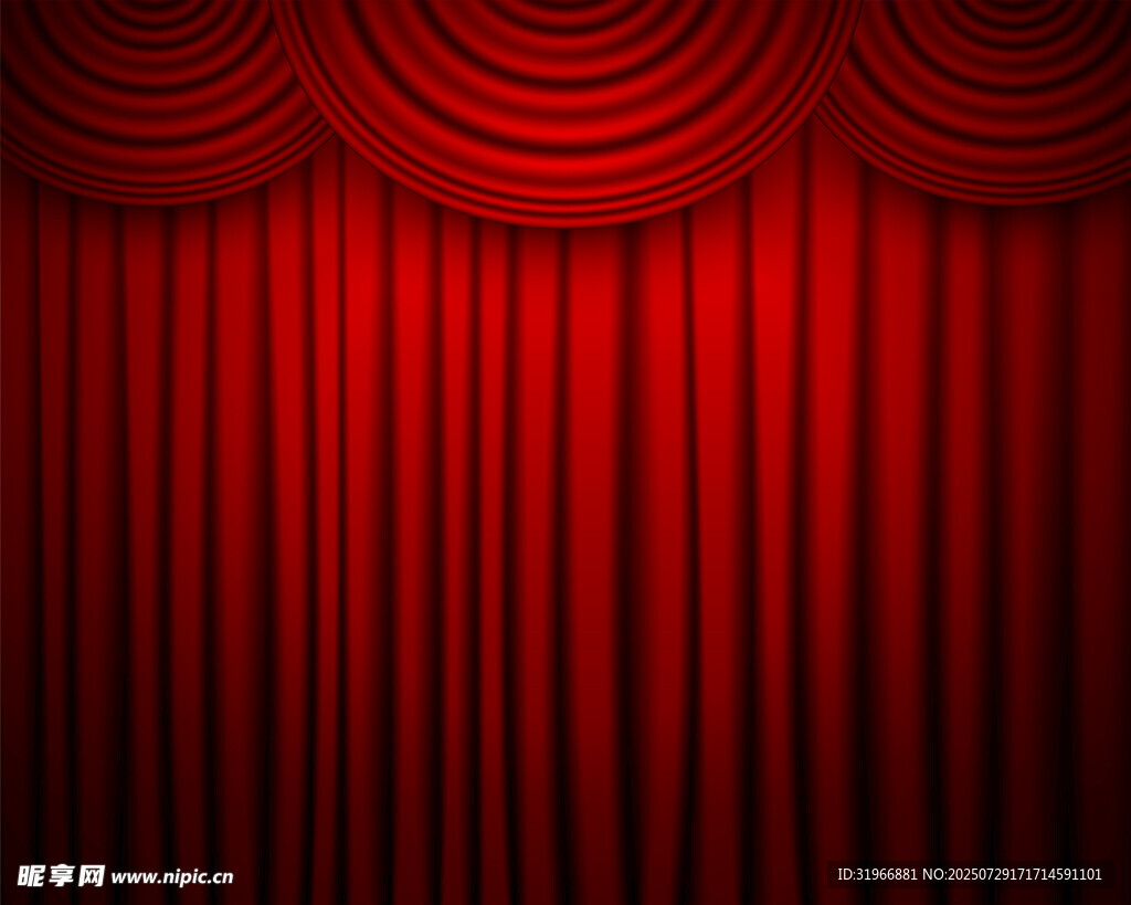 红色舞台幕布