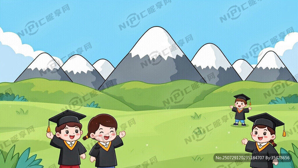 藏式卡通背景 主体要高山草原