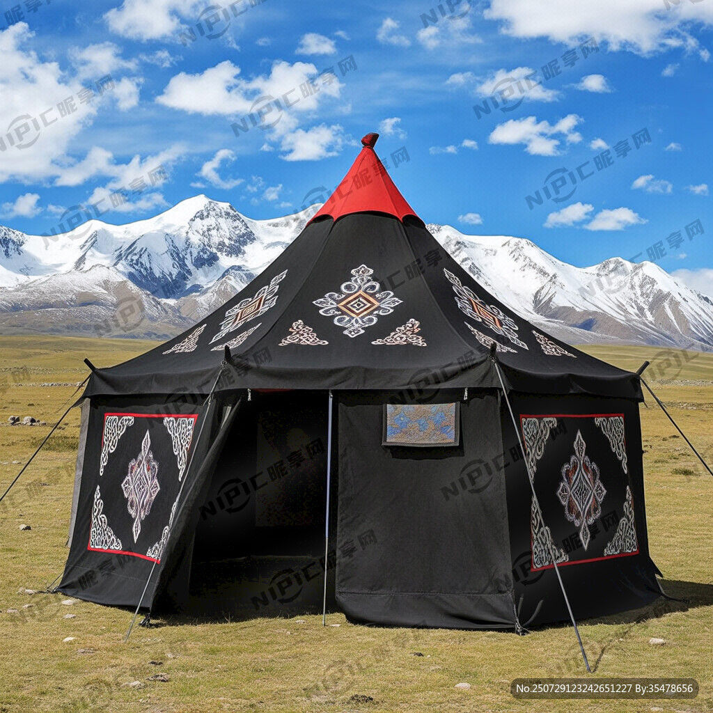 藏式卡通黑帐篷