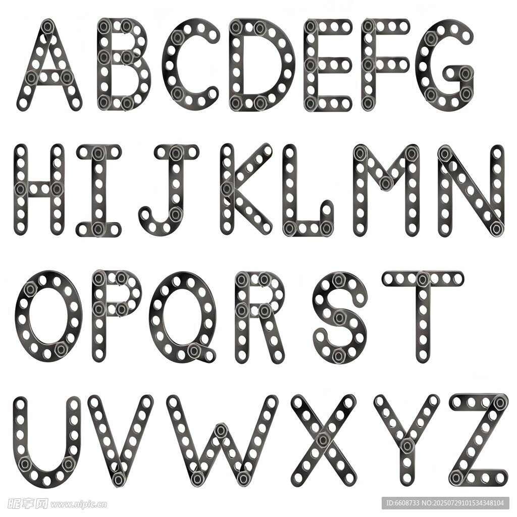 卡通风格英文字母图案