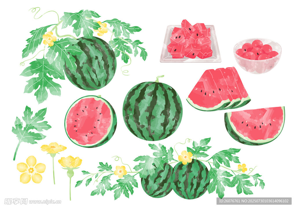 夏日西瓜装饰素材