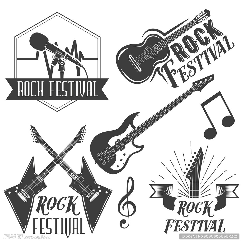摇滚音乐节图标设计元素