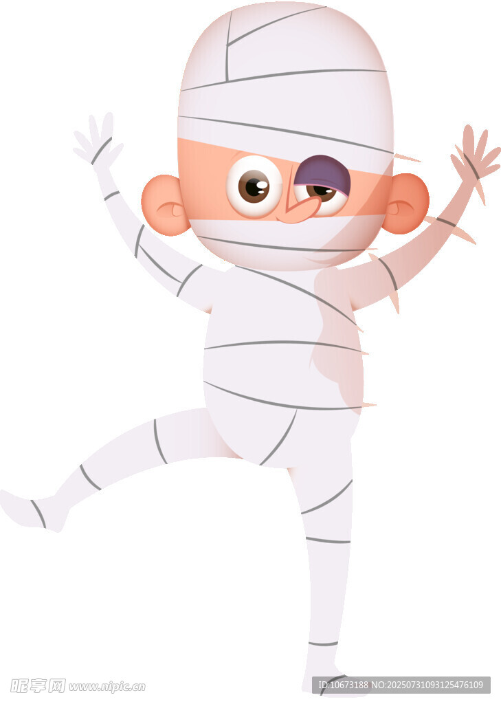 可爱木乃伊摆出舞蹈姿势