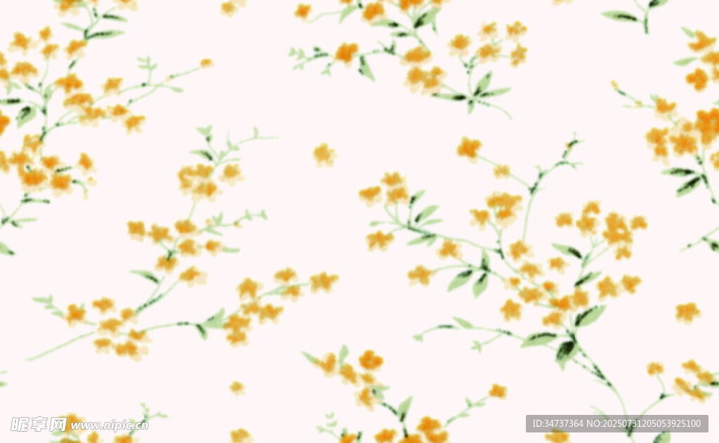 小黄花无缝花卉图案
