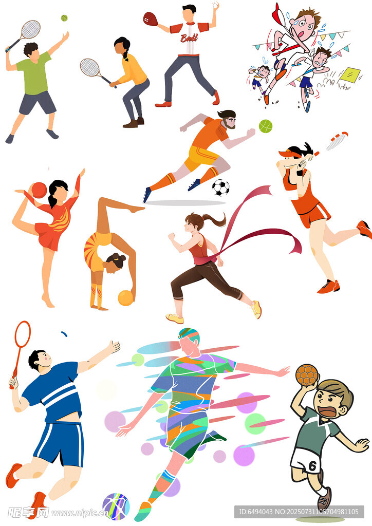 健身运动员体育动作元素大合集