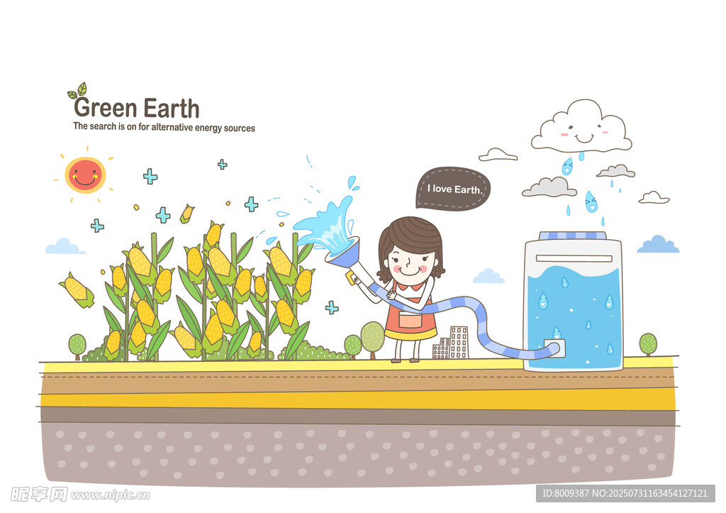 儿童浇花展现绿色生活