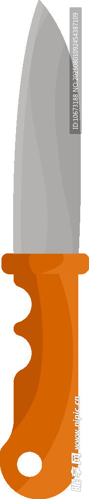 橙色柄不锈钢水果刀