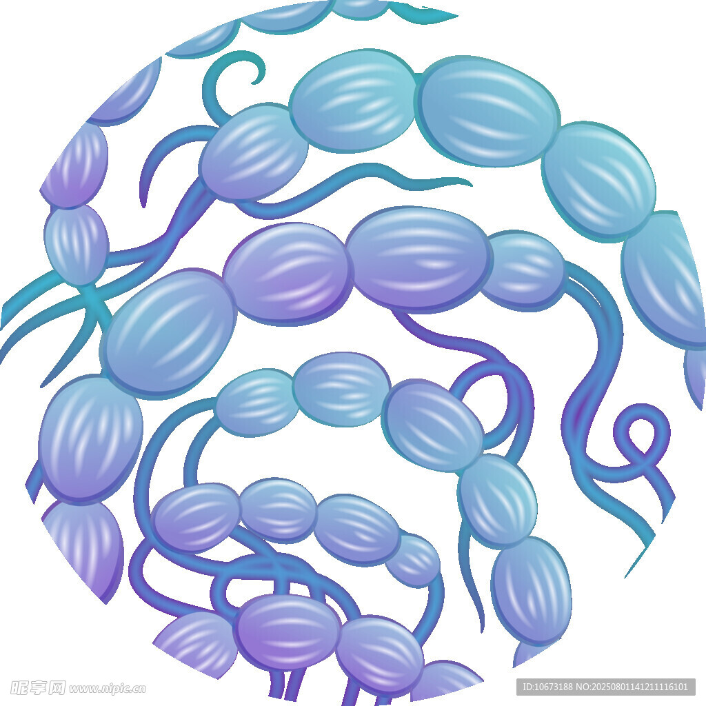 梦幻紫色细胞图案插画