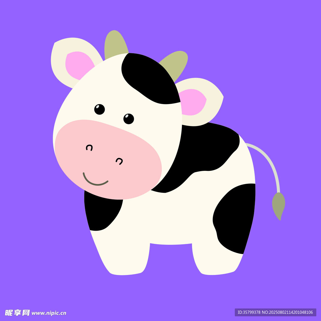 可爱卡通小牛插画