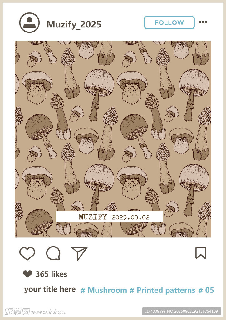 蘑菇印花图案