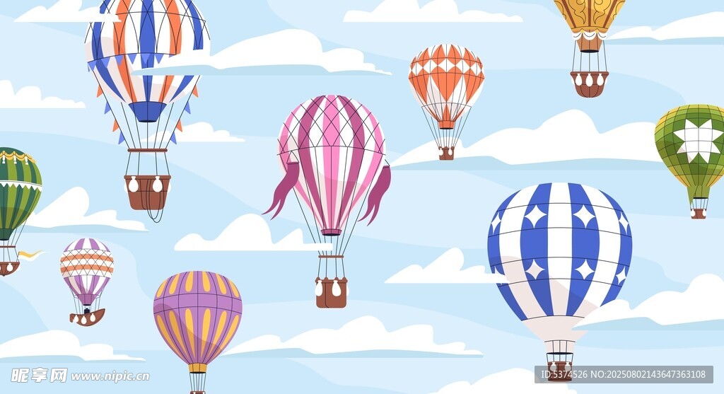 热气球蓝天插图