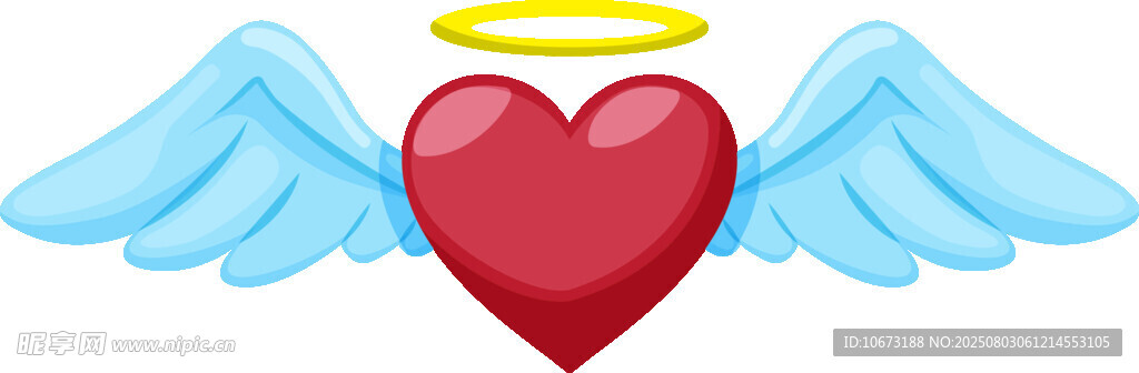 带翼红心天使形象