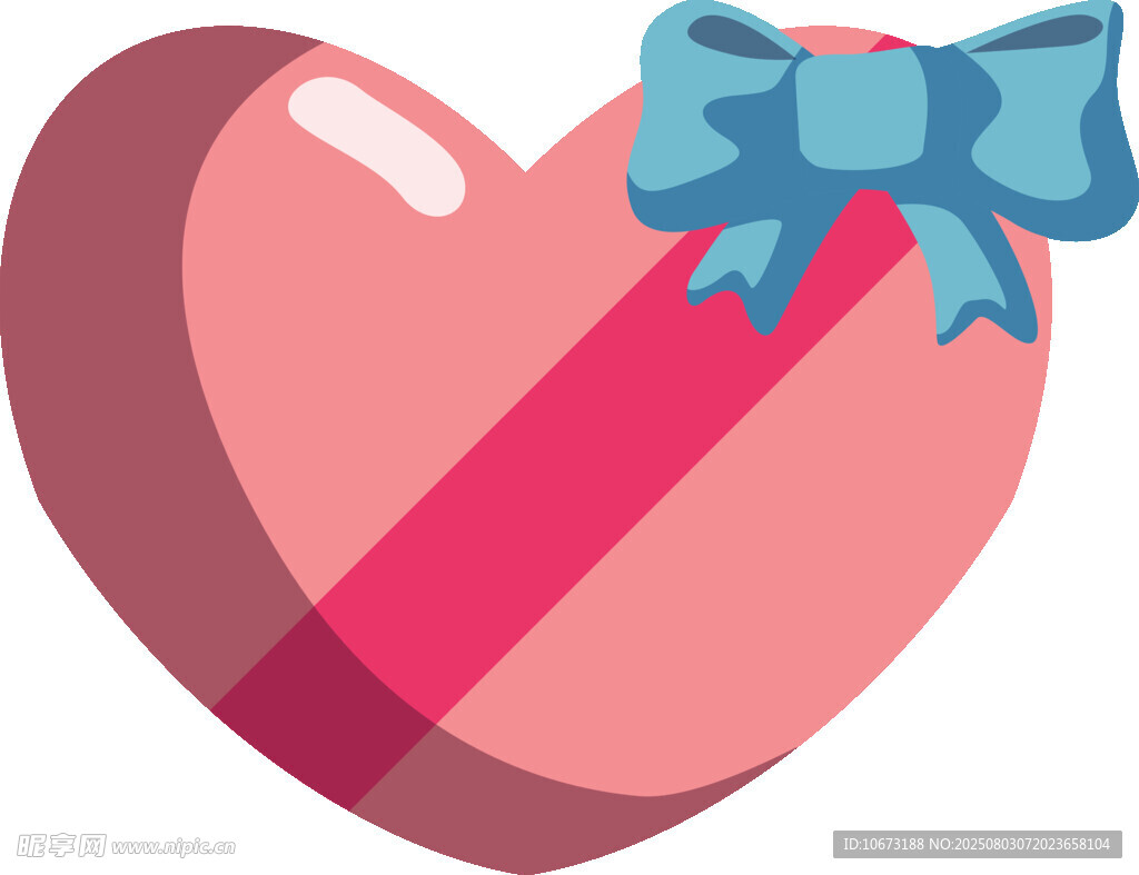 心形礼盒带蓝色蝴蝶结