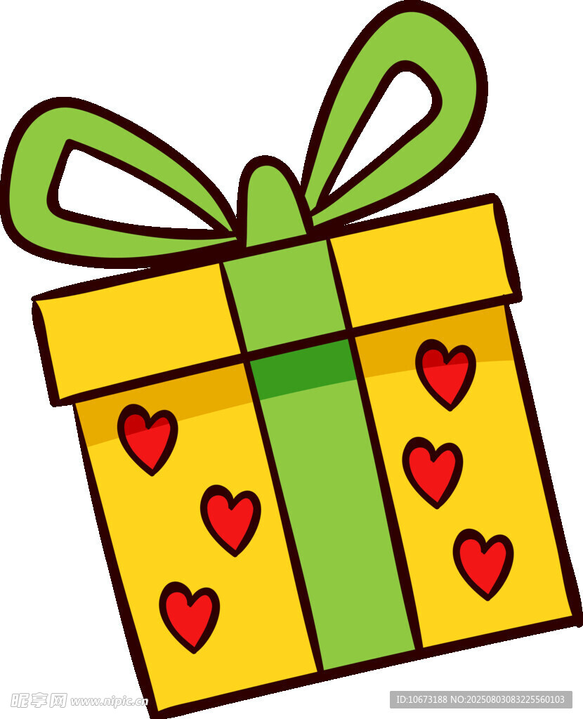 黄色爱心礼品盒