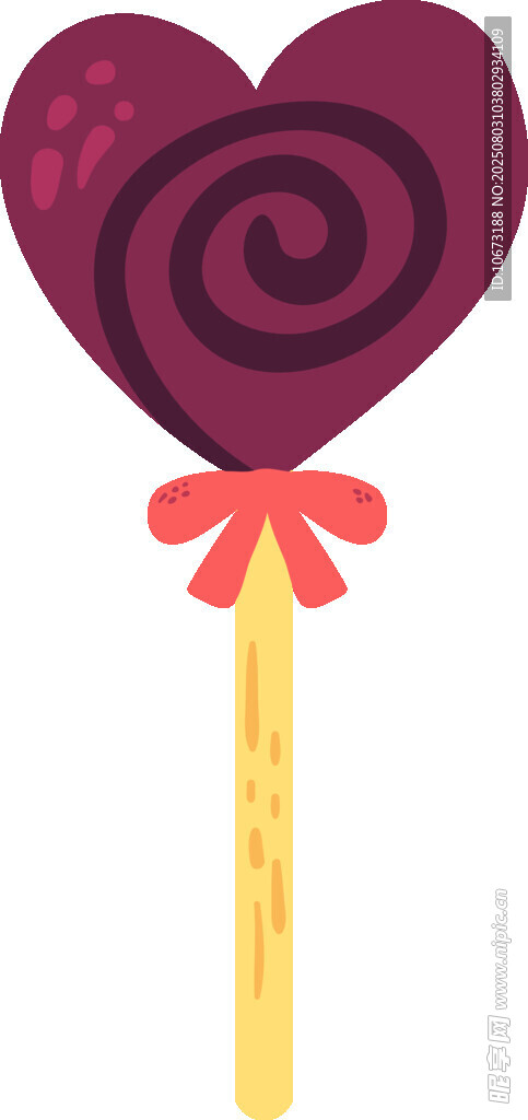 心形螺旋棒棒糖插画