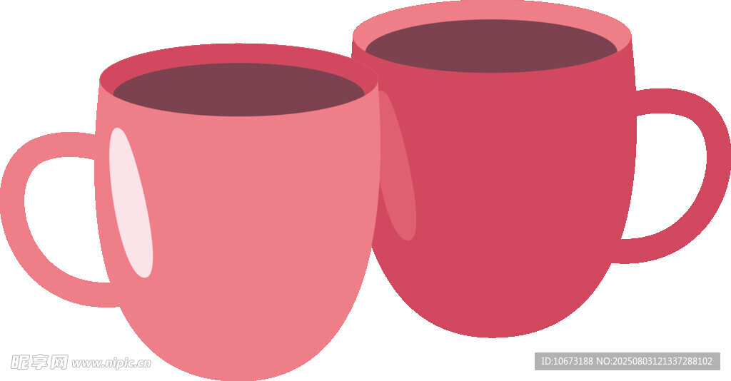 双粉色咖啡杯