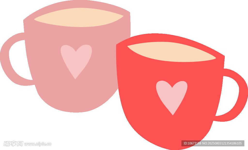 爱心图案的温馨情侣咖啡杯
