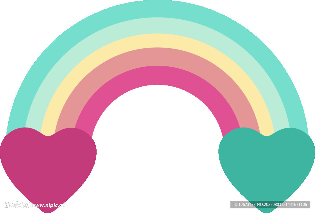 彩虹爱心图案