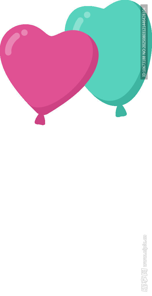 双色心形气球