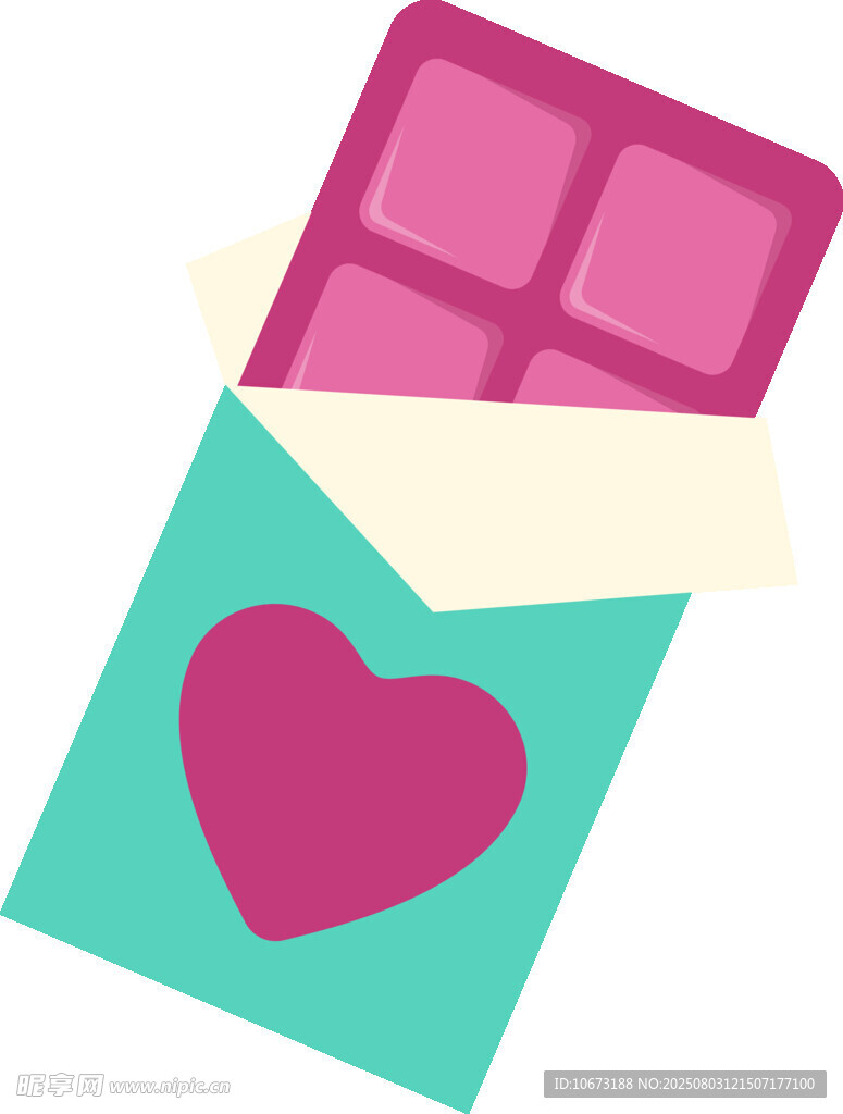 爱心巧克力信封图案