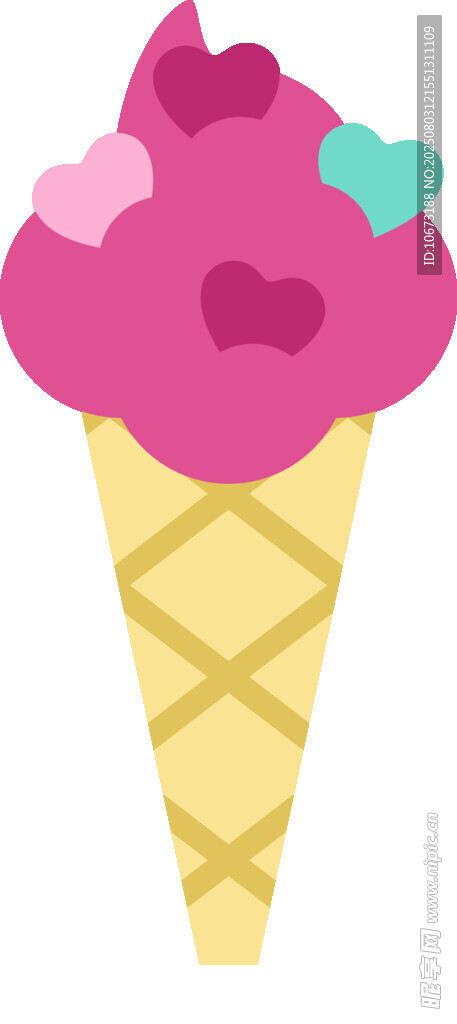粉色冰淇淋甜筒