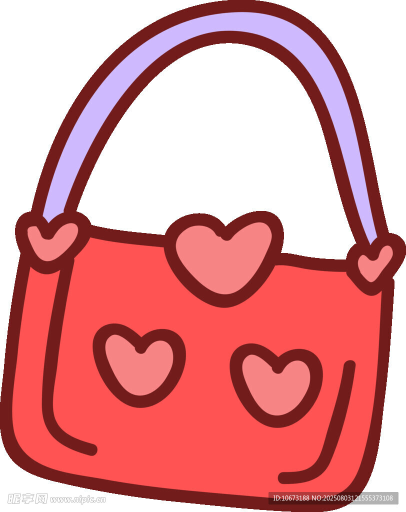 爱心图案红色手提包